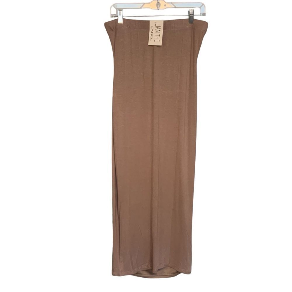 NWT Lian The Label Light Brown Stretch Dress Size Large